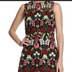 Lucy Paris Embroidered Floral Mini Dress with Sheer Back